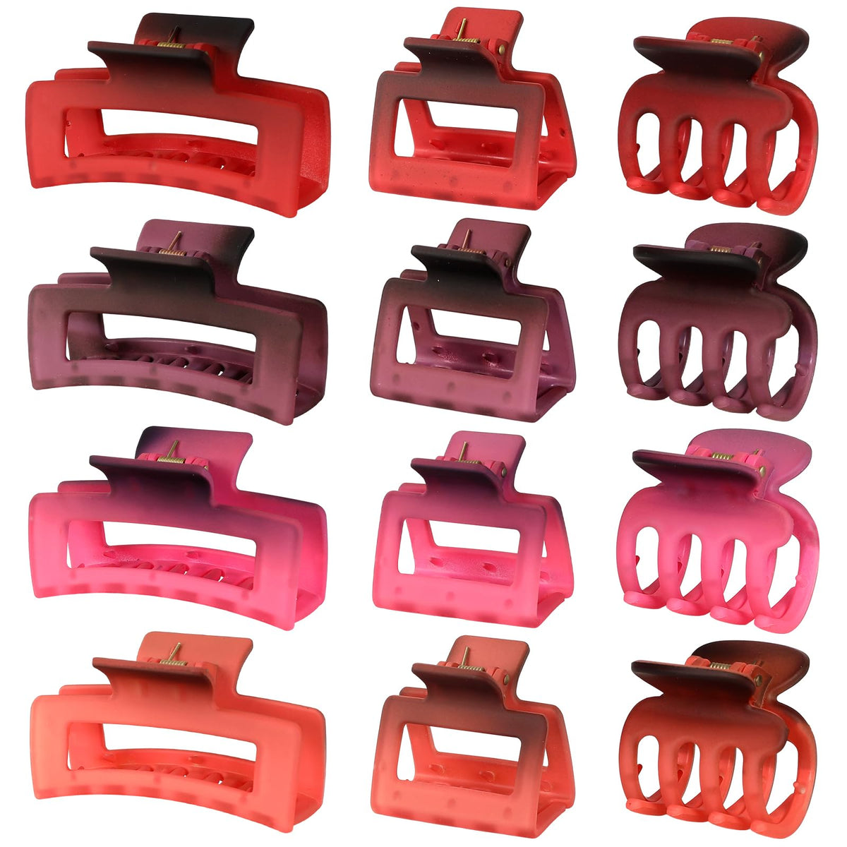 SMKSL 12 Pcs Hair Claw Clips for Women & Girls 3 Styles Hair Accessories
