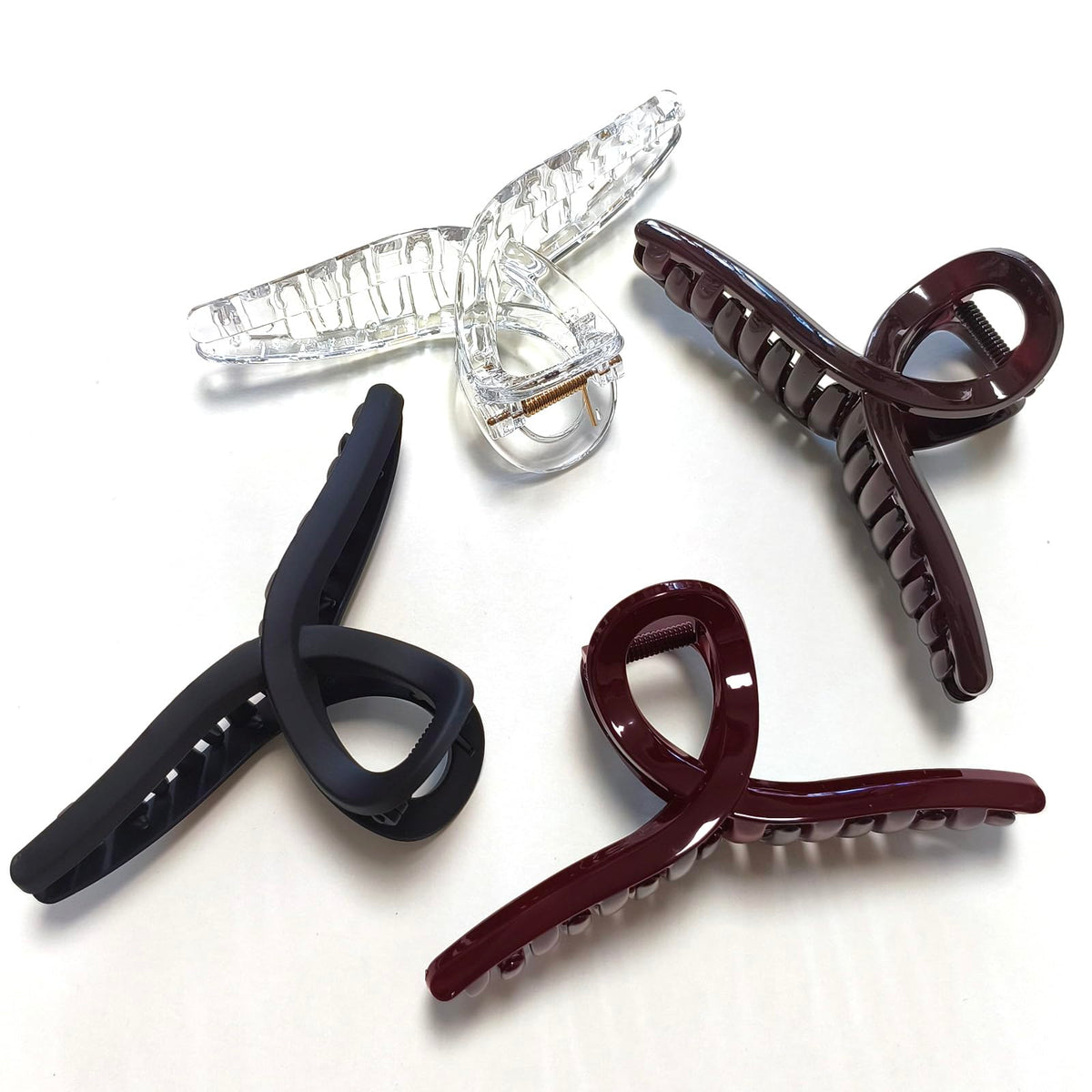 4.3 Inch Hair Claw Clips Large No Slip Big Matte Jaw Butterfly Clip for Thin Fine Thick Hair Women, 4 Pack