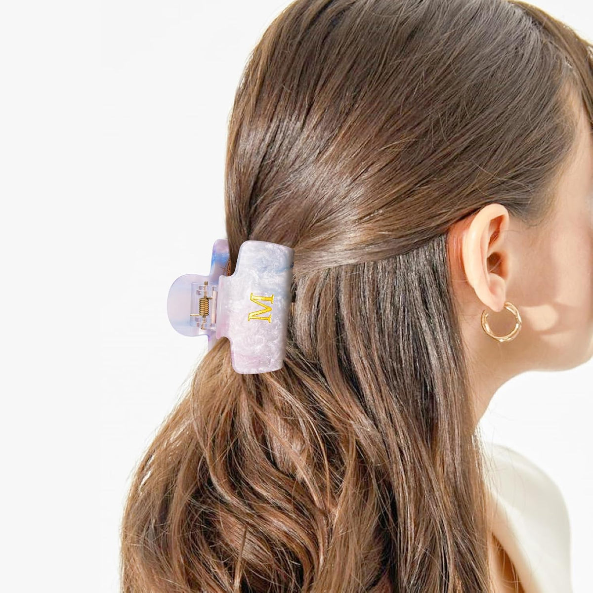 Gifts for Women Teen Girls,Small Initial Hair Clips - Lavender,A