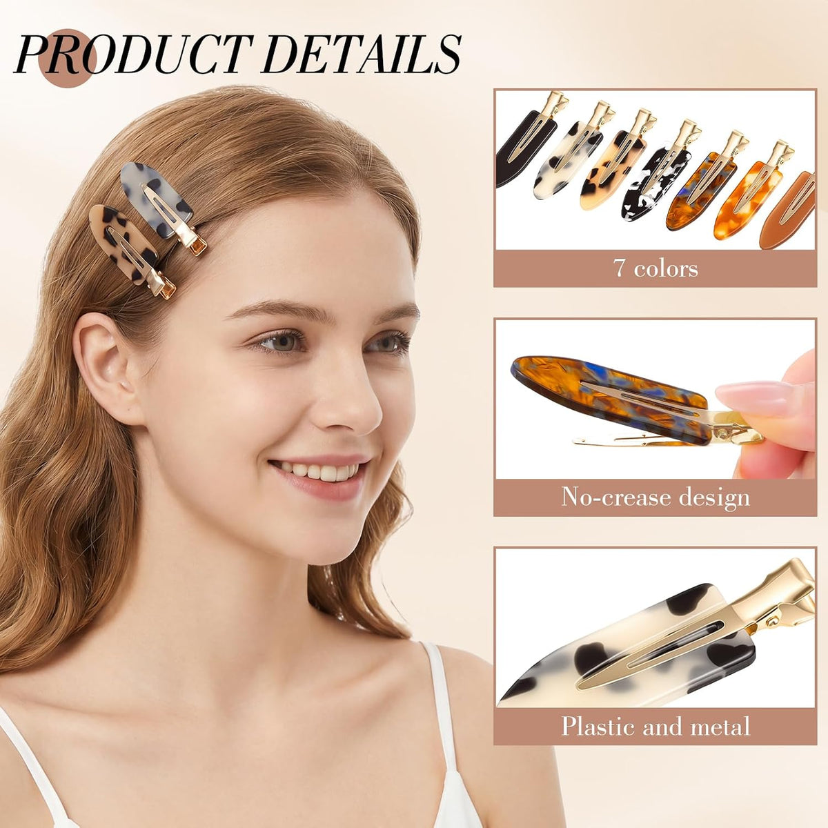 obeoby 14 Pcs No Crease Hair Clips For Women Girls Makeup Styling, 2.36 In