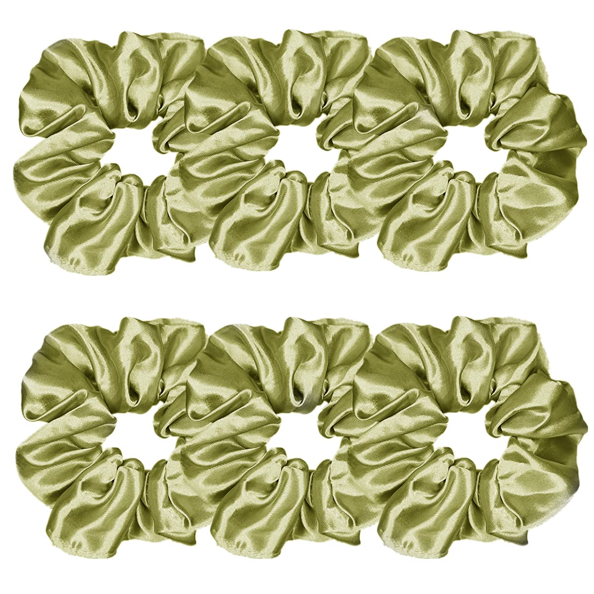 Sufermoe 6 Pcs Satin Silk Hair Scrunchies, 4.5 Inch, Dark Brown, Hair Accessories for Women and Girls