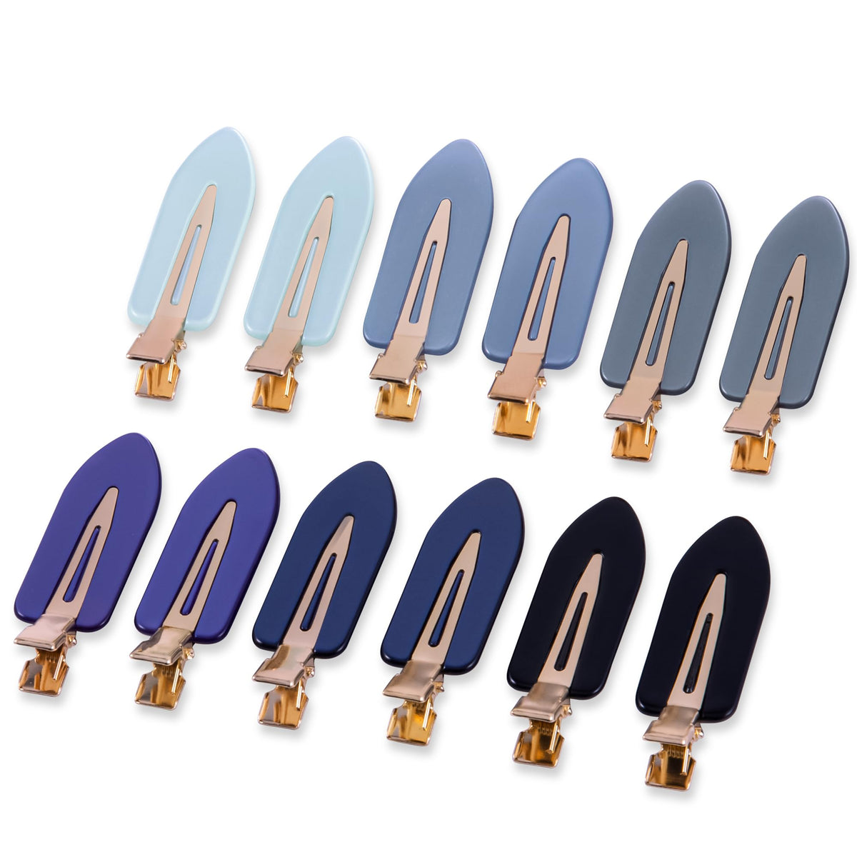 No Crease Creaseless No Bend Hair Clips For Styling Non Slip Flat Clips For Makeup Hair Accessories For Women,White Gold Color,12 PCS