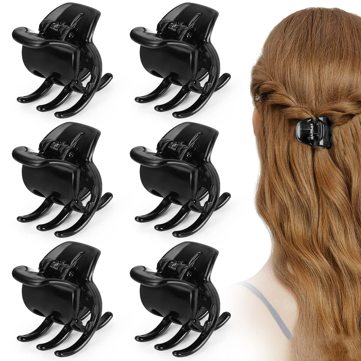6 Pieces Hair Claw Clips, Morhom 1.3 Inch Jaw Clips for Thick or Medium Hair