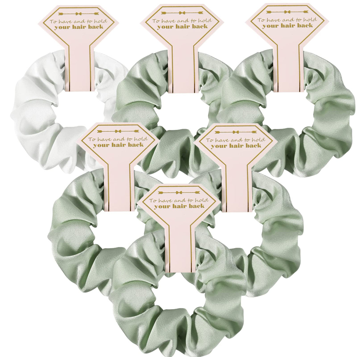 Satin Bridesmaid Scrunchies Bachelorette Hair Ties Set of 6 Bridal Shower No Damage Hairties ideas Gift for Wedding Party Favors Bridesmaid Proposal Gifts (Dusty Blue)