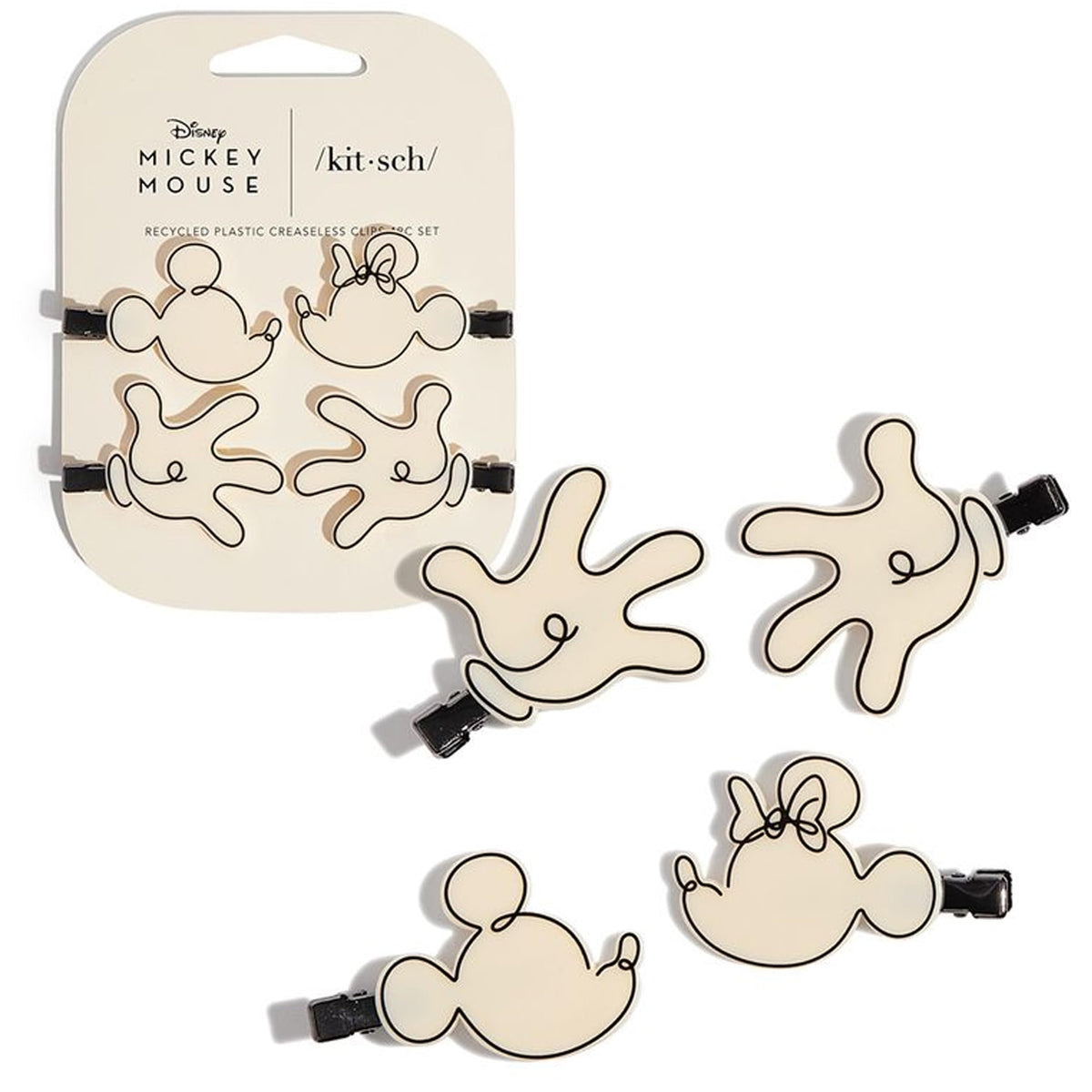 Kitsch Creaseless Hair Clips for Women - Black Terrazzo, 4pcs