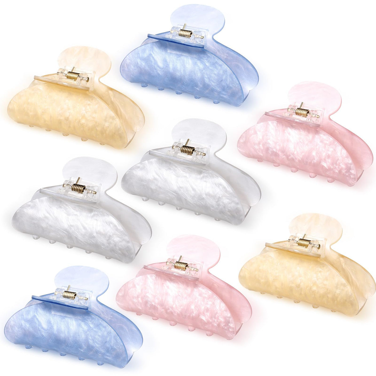 8 Pcs Large Acrylic Hair Claw Clips,Ink Painting,Dusk Color
