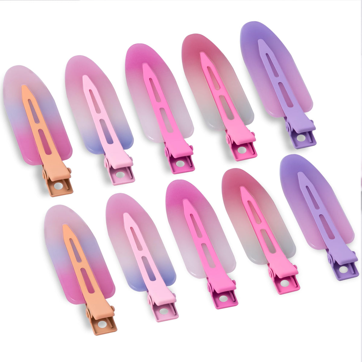10 Pcs Creaseless No Crease No Bend Flat Hair Clips For Styling Non Slip Makeup Clips For Women Salon Hairstyle,Matte Black Brown Beige