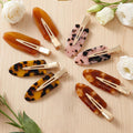 8 Pcs No Crease Hair Clips – Creaseless Flat Clips for Makeup and Styling, Gold Metal Handles No Bend Design, Holds Bangs During Skin Care, Daily Styling & Getting Ready-Pink,Blue,Yellow,Purple
