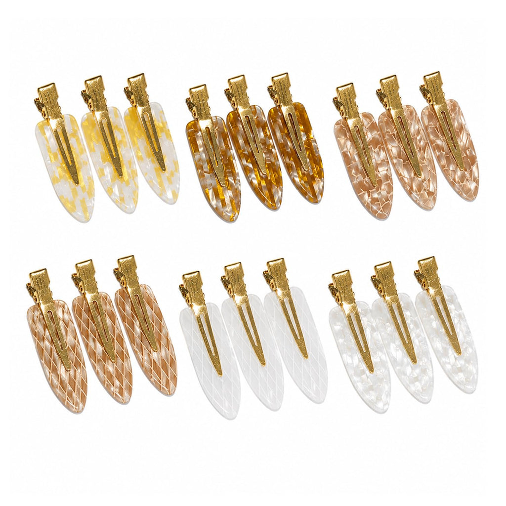 18PCS No Bend Hair Clips 6 Colors Resin Crease-Free Hair Barrettes (6×2 cm) No Dent Styling Clips for Makeup, Hair Sectioning, Bangs & Daily Use for Women