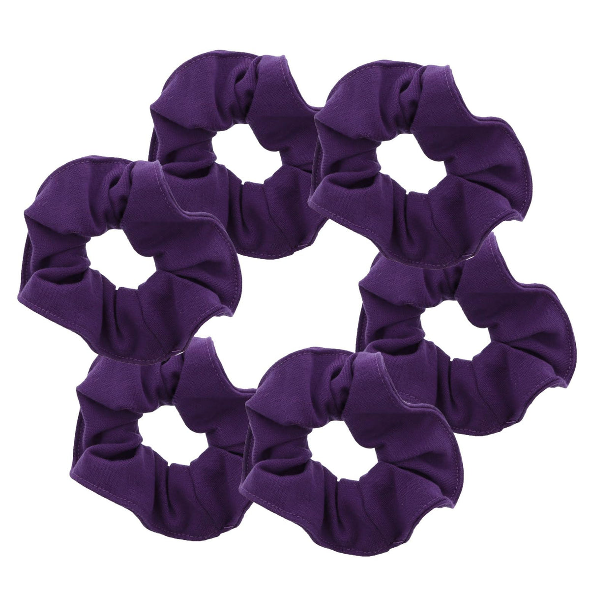 Motique Accessories Large Scrunchies for Women, Pack of 6, Black