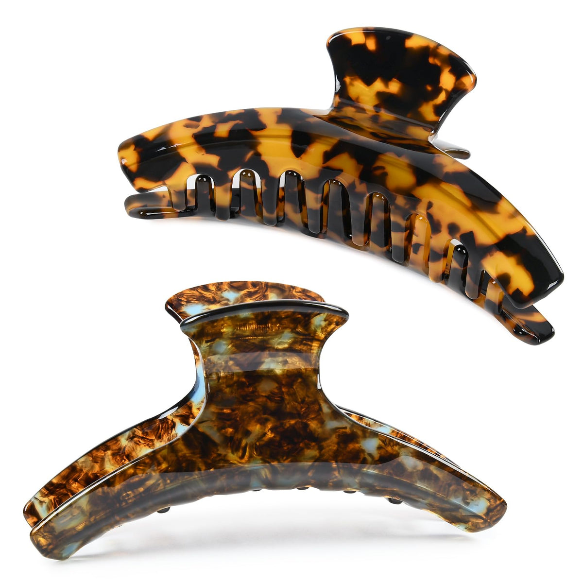 2PCS Hair Claw Banana Clips tortoise Barrettes Celluloid French Design Barrettes celluloid Leopard print Large Fashion Accessories for Women Girls