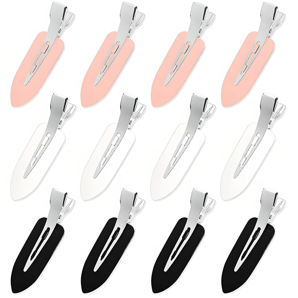 12-Pack No-Crease Hair Styling Clips, Duck Bill Alligator Barrettes for Hair Sectioning, Salon-Quality Hairstyling for Bangs, Waves, Women, and Girls