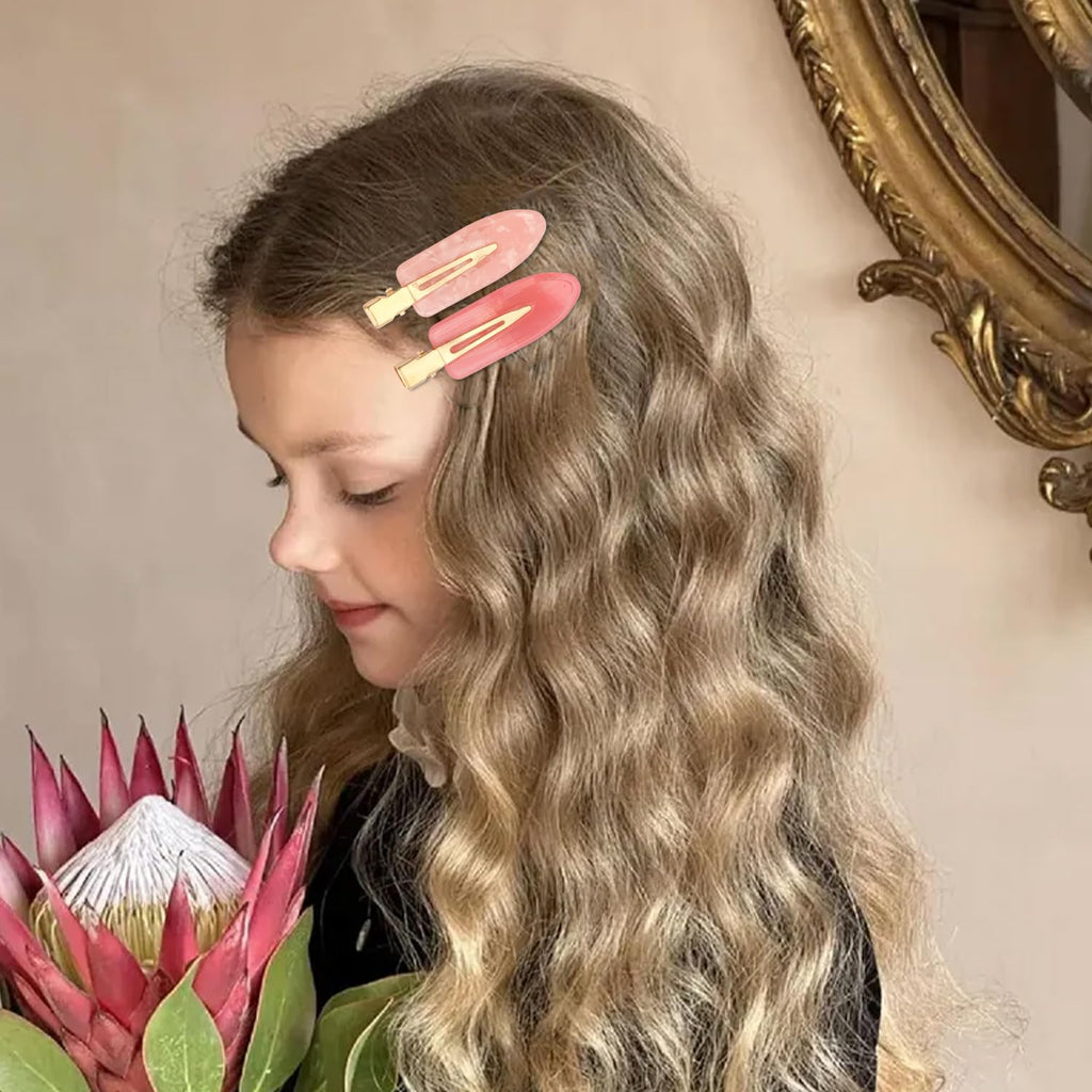 Atoden Creaseless Hair Clips No Crease No Bend Hair Clips for Styling Sectioning Makeup Salon Bangs Flat Hair Pins Alligator Duckbill Barrettes Hair Accessories for Women Girls 12Pcs Pink