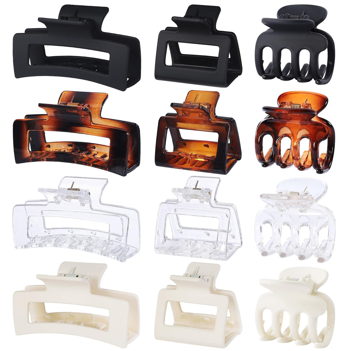 SMKSL 12 Pcs Hair Claw Clips for Women & Girls 3 Styles Hair Accessories