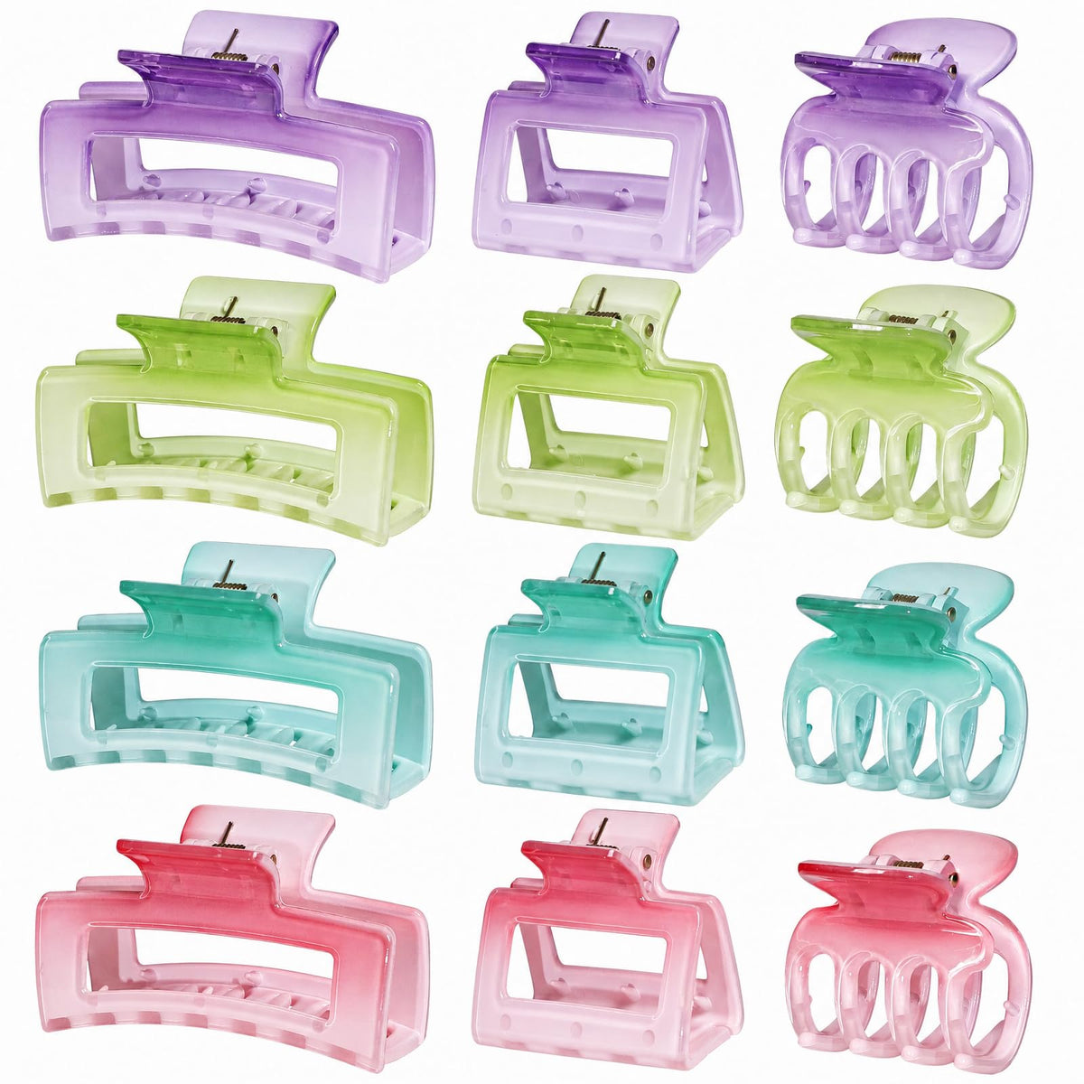SMKSL 12 Pcs Hair Claw Clips for Women & Girls 3 Styles Hair Accessories
