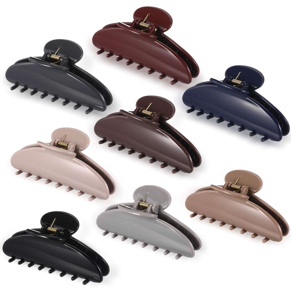 8 Pcs Large Acrylic Hair Claw Clips,Ink Painting,Dusk Color