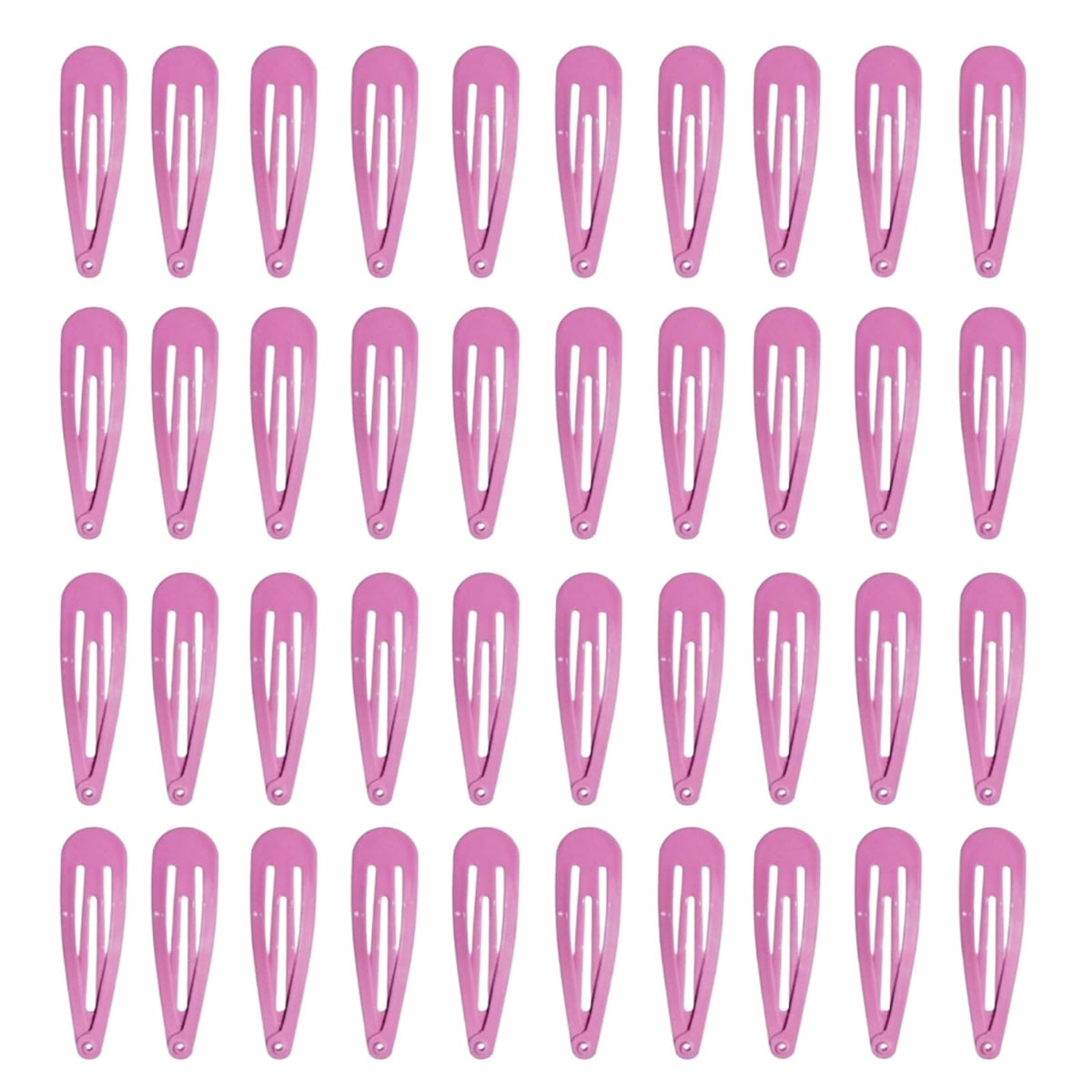 40 Pack Black 2 Inch Barrettes Women Metal Snap Hair Clips Accessories