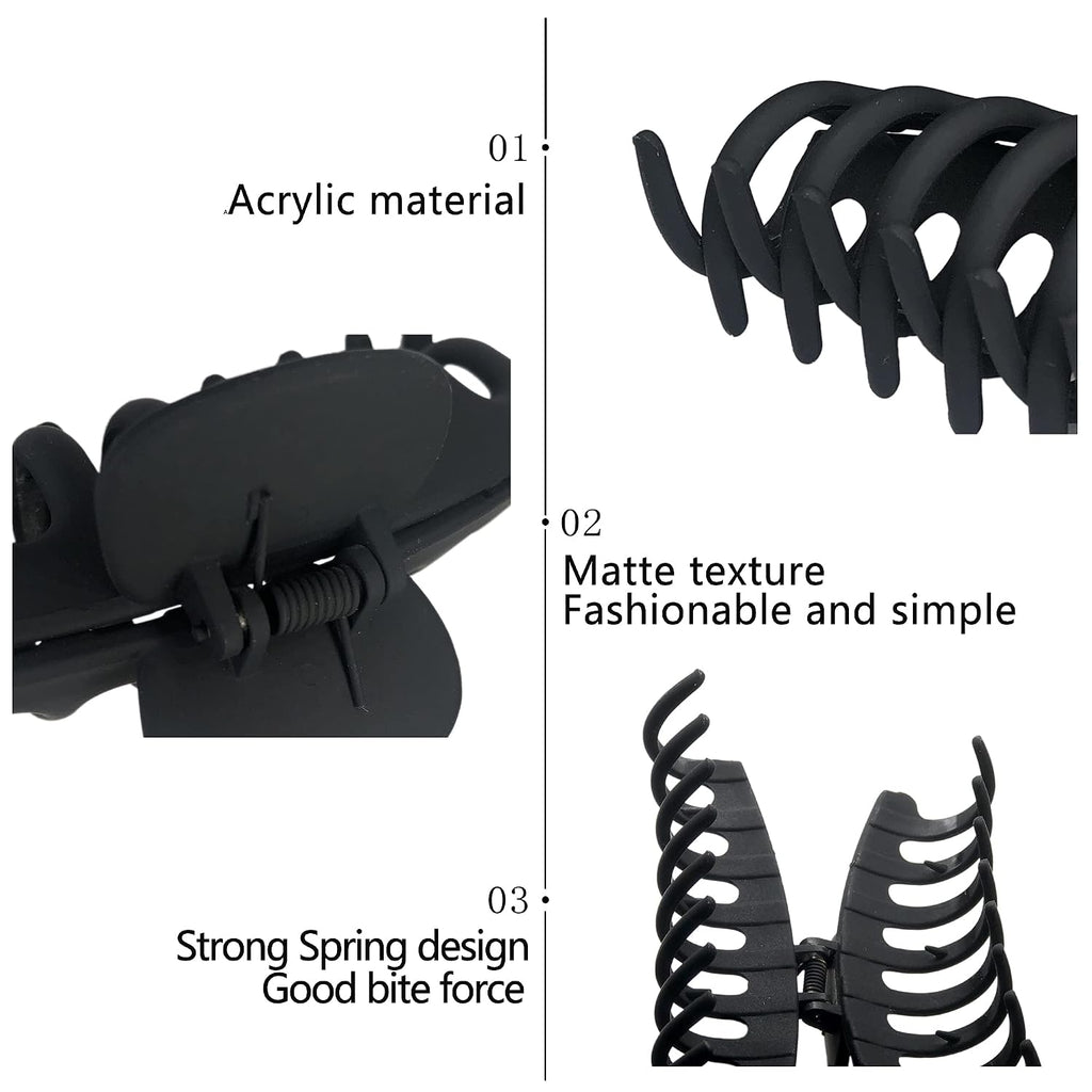 OWIIZI Big Hair Claw Clips for Women - Long Thick Hair 4.3" Nonslip Jumbo Clips With Strong Hold, Large Clamps for Styling (3 Packs)