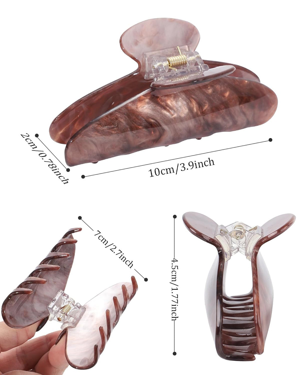 4 Pcs Claw Clips for Women Fine Thin Hair Strong Hold Acrylic Hair Clips