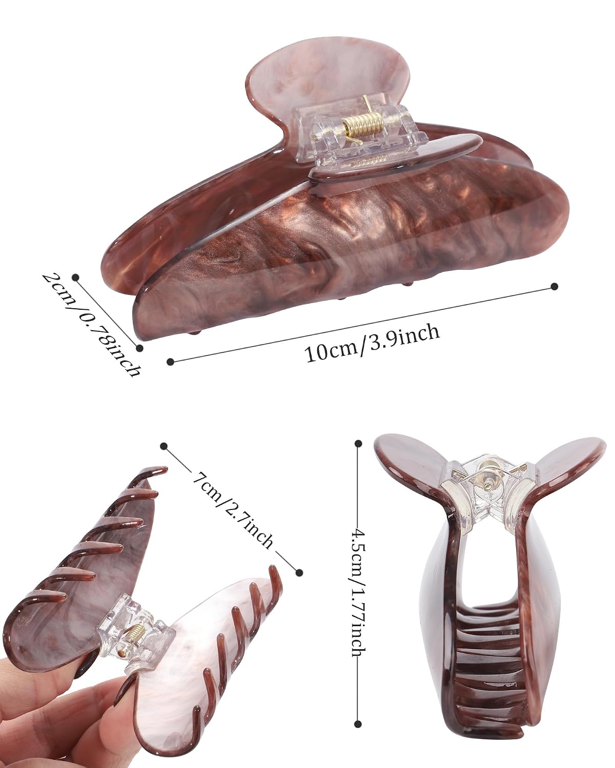 4 Pcs Claw Clips for Women Fine Thin Hair Strong Hold Acrylic Hair Clips