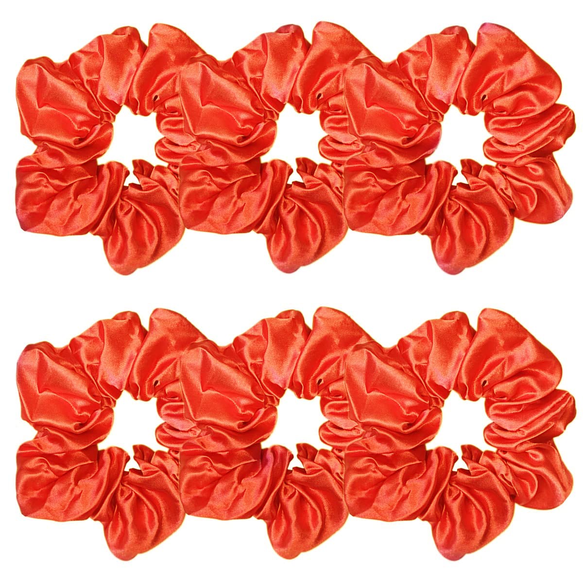 Sufermoe 6 Pcs Satin Silk Hair Scrunchies, 4.5 Inch, Dark Brown, Hair Accessories for Women and Girls