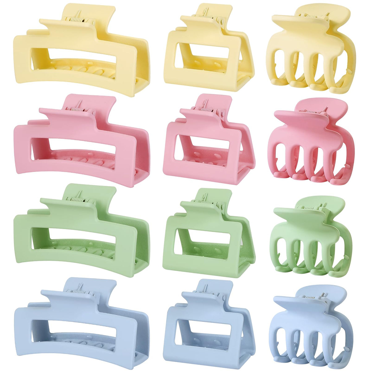 SMKSL 12 Pcs Hair Claw Clips for Women & Girls 3 Styles Hair Accessories
