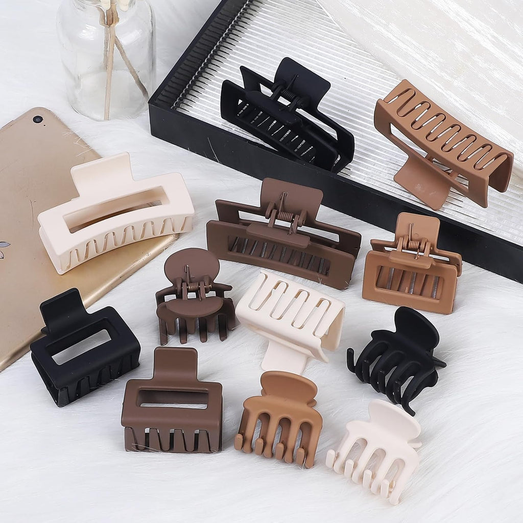 SMKSL 12 Pcs Hair Claw Clips for Women & Girls 3 Styles Hair Accessories