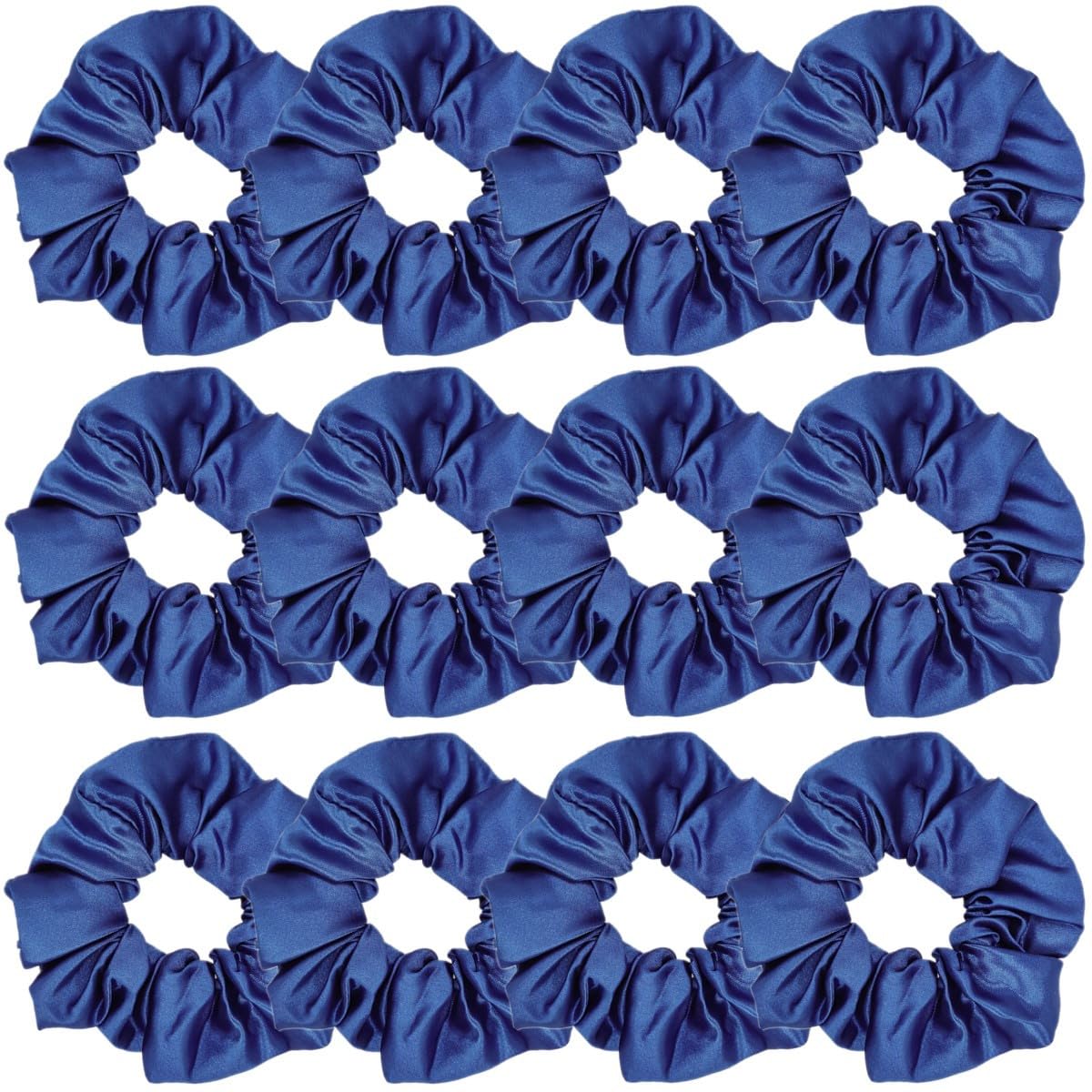 12 Pcs Satin Silk Scrunchies Soft Hair Ties Fashion Hair Bands Hair Bow Ropes Elastic Bracelets Ponytail Holders Hair Accessories for Women Girls (4.5 Inch, Assorted Multi-color)