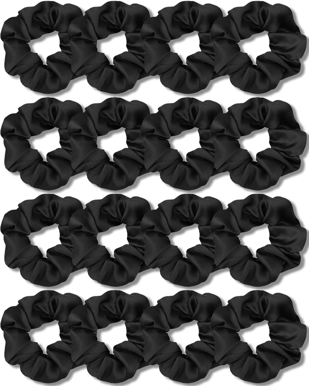 IVARYSS Satin Scrunchies for Women, Soft Than Silk for Hair, Fashion Ties and Bands for Thin | Thick Hair Styling, 16 Pack (Neutral Color)