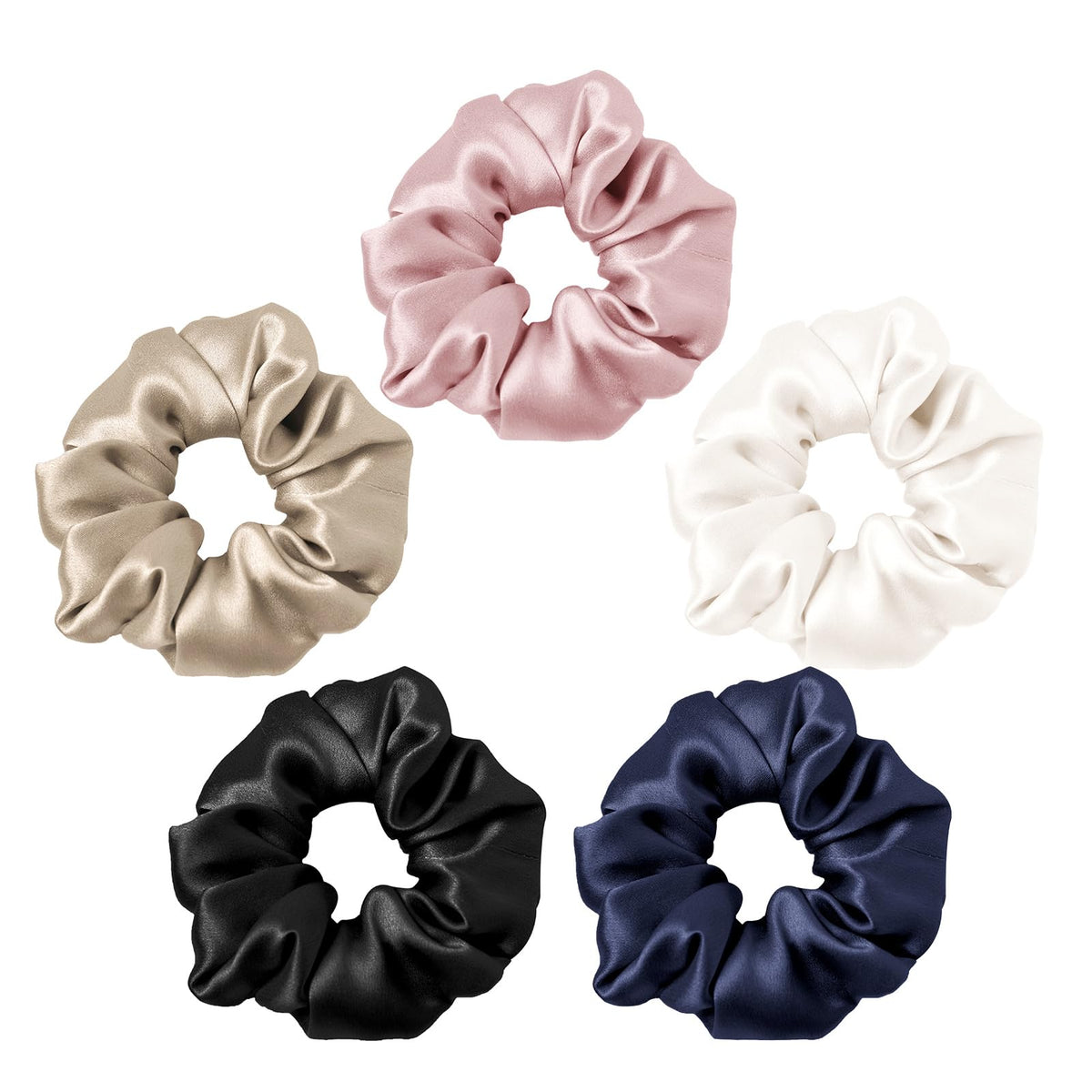 LilySilk Silk Hair Scrunchy, 100% Mulberry Silk Ponytail Holder, Frizz & Breakage Prevention, No Damage, Dark Green, 1 Count