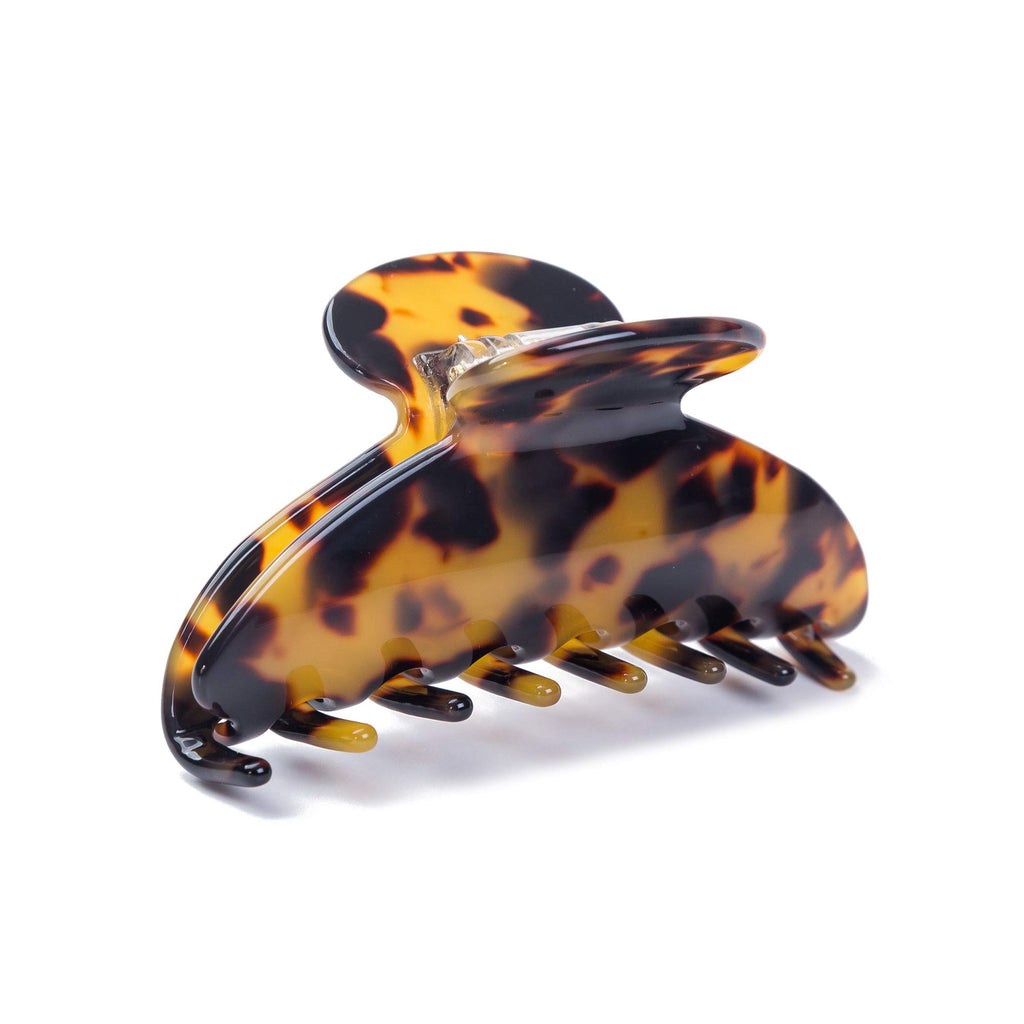 Large Size 3.5" Handmade Celluloid French Design Barrettes Tortoise Shell Claw Fashion Accessories Hair Clip for Women (B)