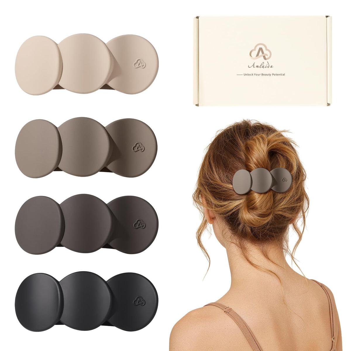 Medium Flat Hair Clips for Women, Claw Clips for Thick Thin Hair