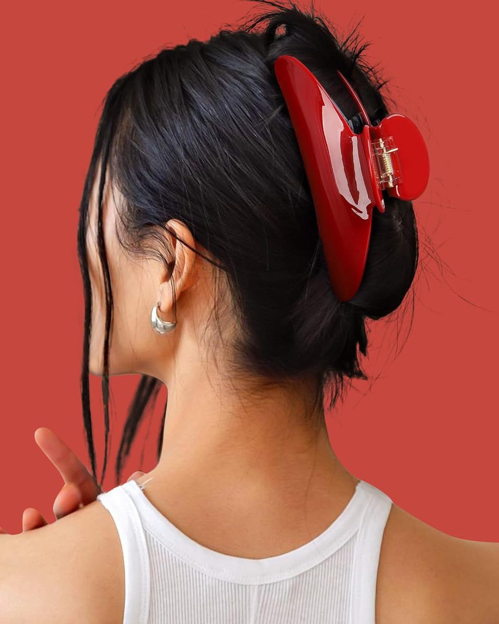 Large Red Claw Clip Acetate Claw Clips for Women Thick Hair
