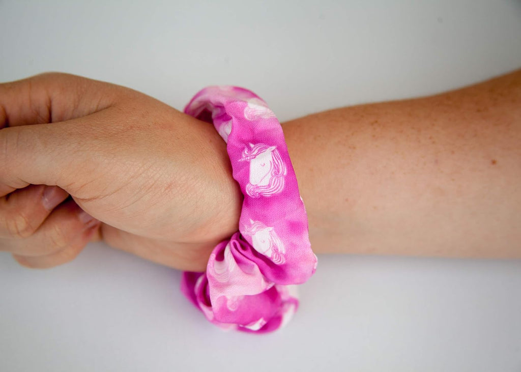 Unicorn Cotton Elastic Hair Bands and Scrunchies for Women or Girls - Hair Accessories (4 Pack)