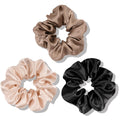 OLESILK 100% Mulberry Silk Scrunchies for Women, Hair Ties No Damage 3 Pack