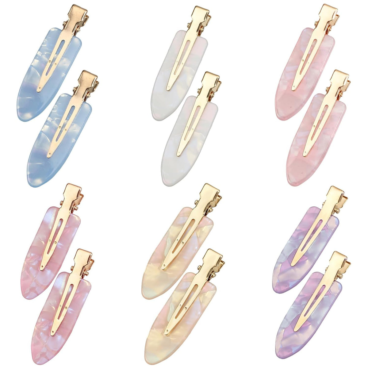 12 Pack Creaseless Hair Clips No Crease Hair Clips Colorful No Bend Hairclips Flat Duckbill Clip Flat Hairclip Alligator Hair-Barrette Makeup Hair-Clip Salon Hairstyle Accessories for Women Girls