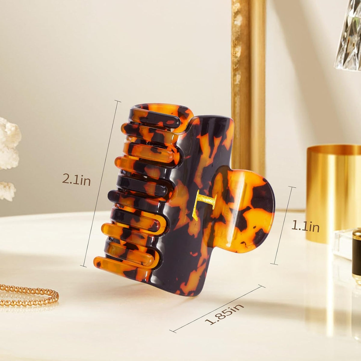 Gifts for Women Teen Girls,Small Initial Hair Clips - Tortoise,A