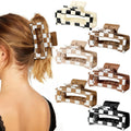 Auseibeely 6 Pack 4.1 Inch Large Claw Clips for Thick Hair, Big Tortoise Shell Claw Clip for women, Square Hair Clips for Thick/Long/Curly Hair, Strong Hold Non-slip Baseball Jaw Clip Accessories