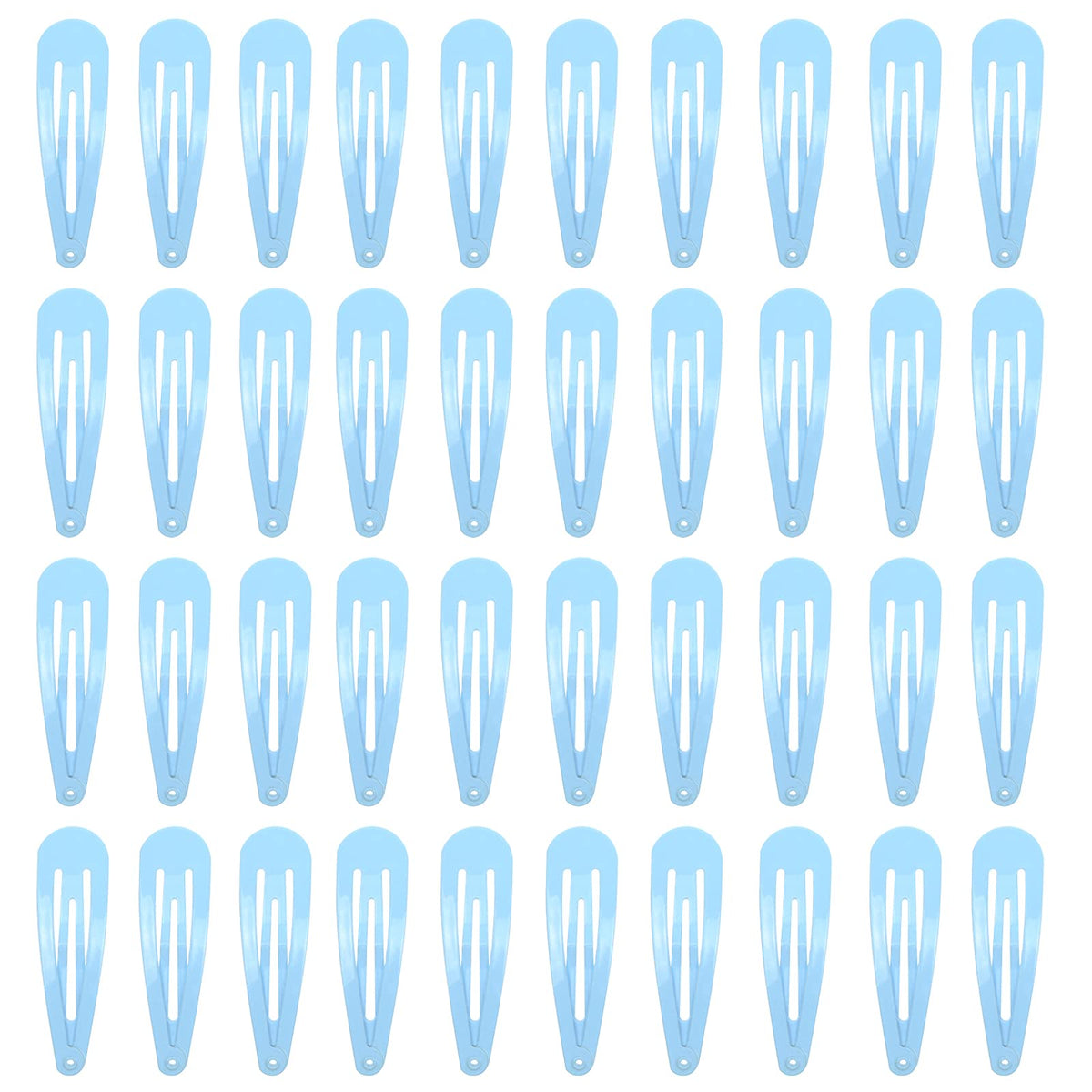 40 Pack Black 2 Inch Barrettes Women Metal Snap Hair Clips Accessories