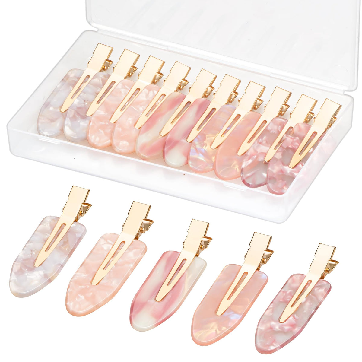 Gingbiss 10 Pcs No Bend Hair Clips, 2.7 Inch Acrylic No Crease Hair Clip