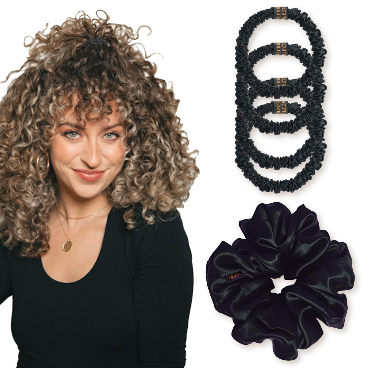 Curlfriend Oversized Mulberry Silk Scrunchies for Women, XL, Hot Pink Peony