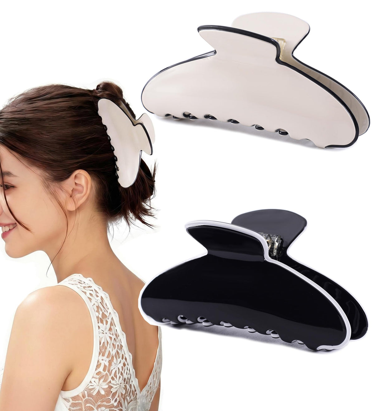 2 Pcs Large Hair Claw Clips Tortoise Shell Big Claw Hair Clips for Thick Hair Strong Hold No Slip Grip Hair Jaw Clips for Women