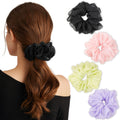 Cute Large Big Oversized Scrunchies for Women: Jumbo Chiffon Hair Ties for Sleeping, No Damage Hair Accessories for Thick Hair (6PCS)