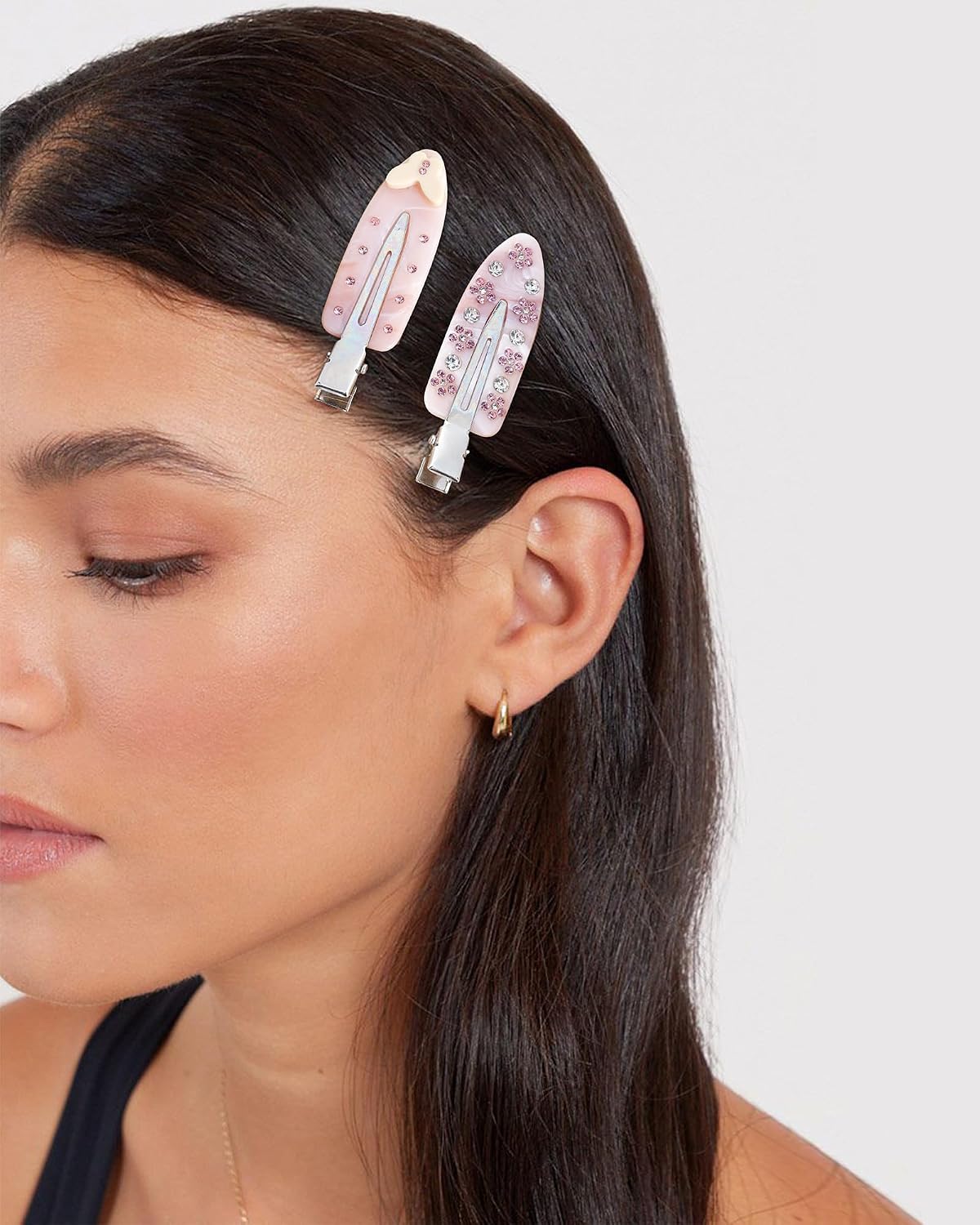 4 Pcs No Crease Hair Clips for Makeup Creaseless Hair Clips for Bangs