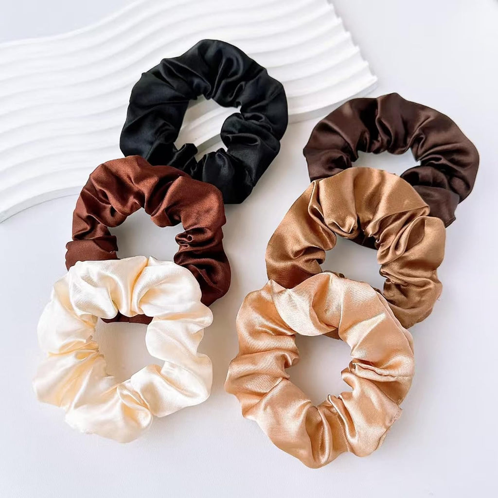 24 Pcs Hair Ties Scrunchies for Women Big Satin Scrunchie for Girls Seamless Elastic Hair Bands Soft Small Hair Tie for Thick Thin Hair Ponytail Holders Accessories