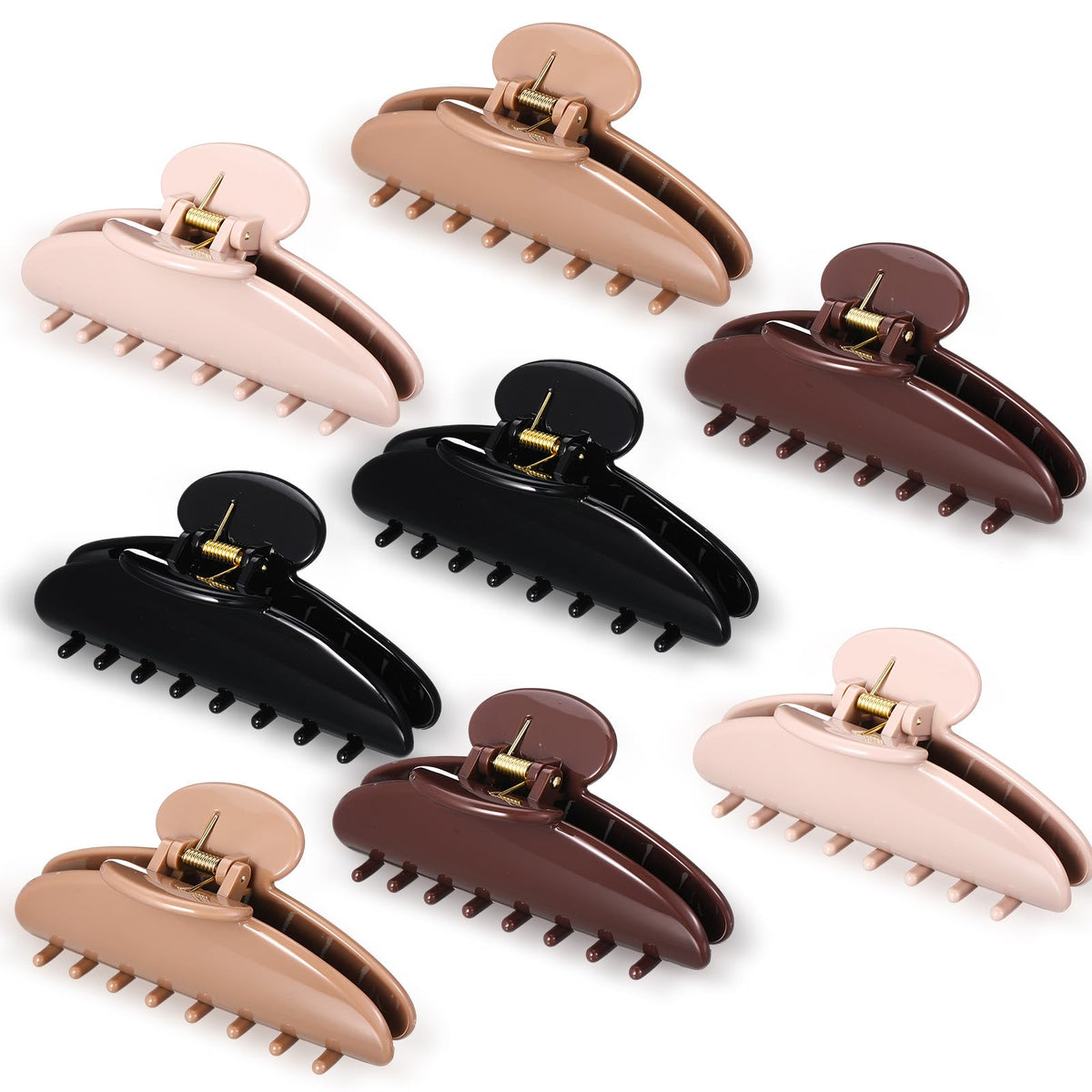 8 Pcs Large Acrylic Hair Claw Clips,Ink Painting,Dusk Color