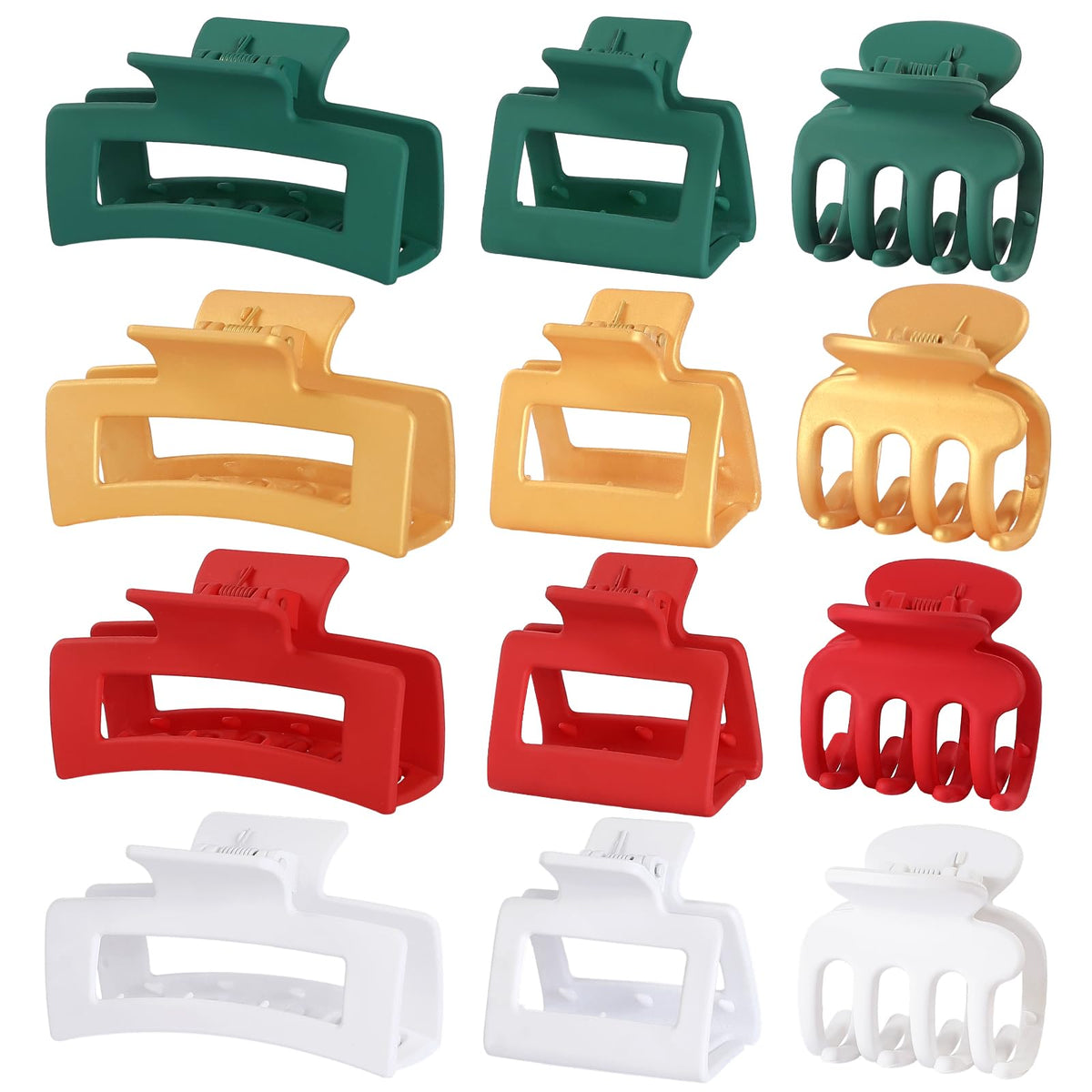 SMKSL 12 Pcs Hair Claw Clips for Women & Girls 3 Styles Hair Accessories