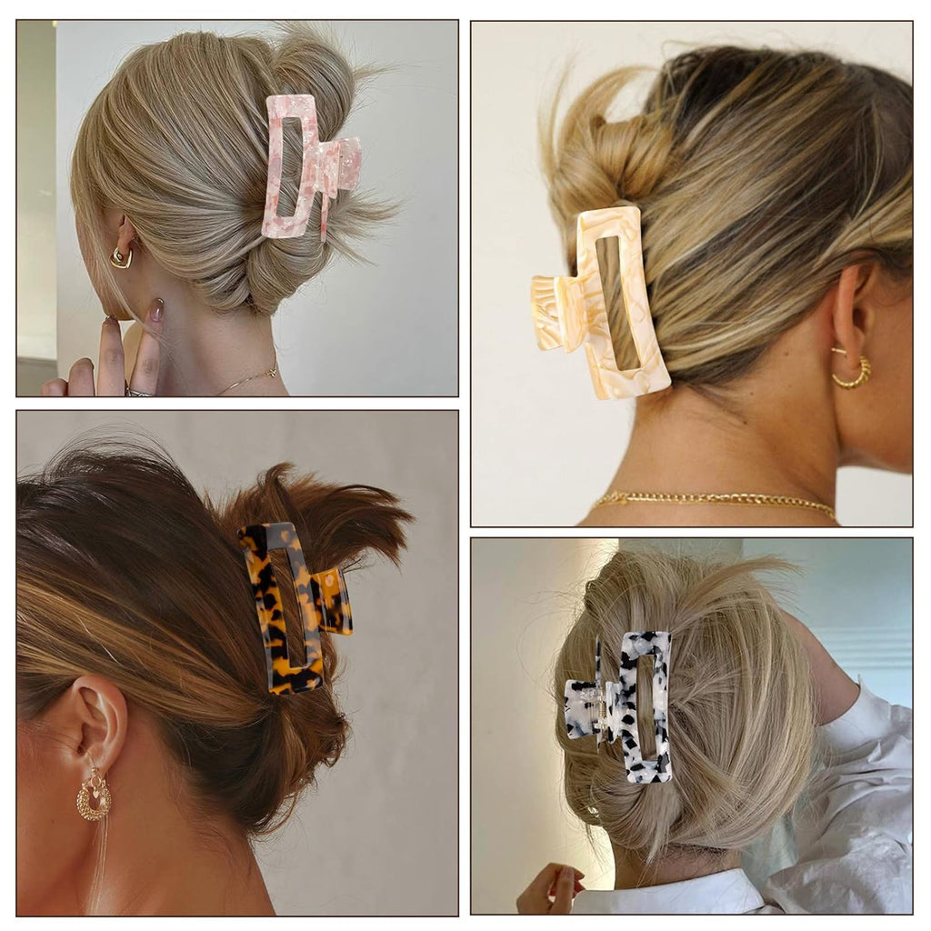 Magicsky 10 Pcs Large Resin Hair Claw Clips For Women Thick Thin Hair Updos
