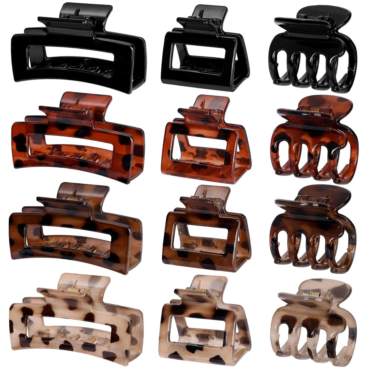 SMKSL 12 Pcs Hair Claw Clips for Women & Girls 3 Styles Hair Accessories