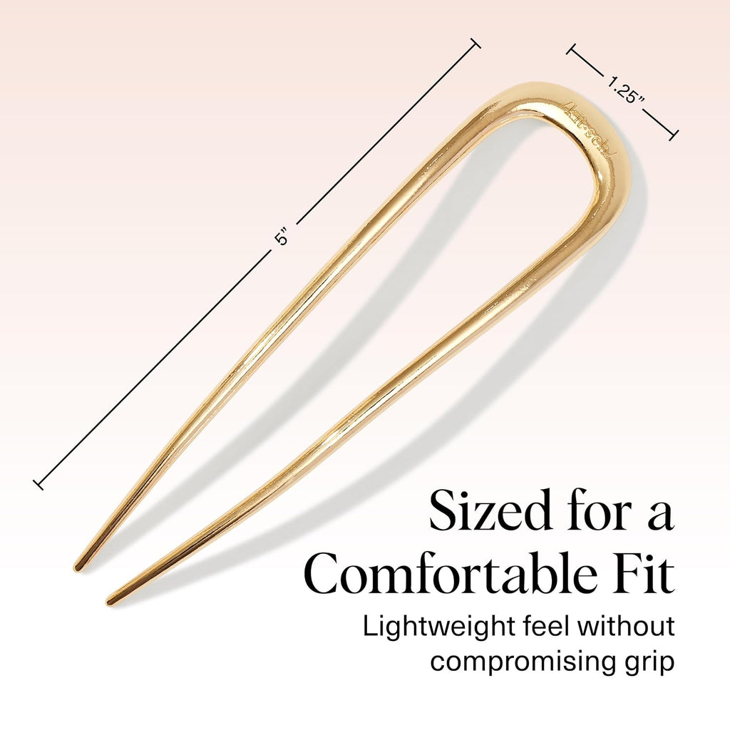 Kitsch French Hair Pins for Women | Secure Hold All Day - Gold, 1pc
